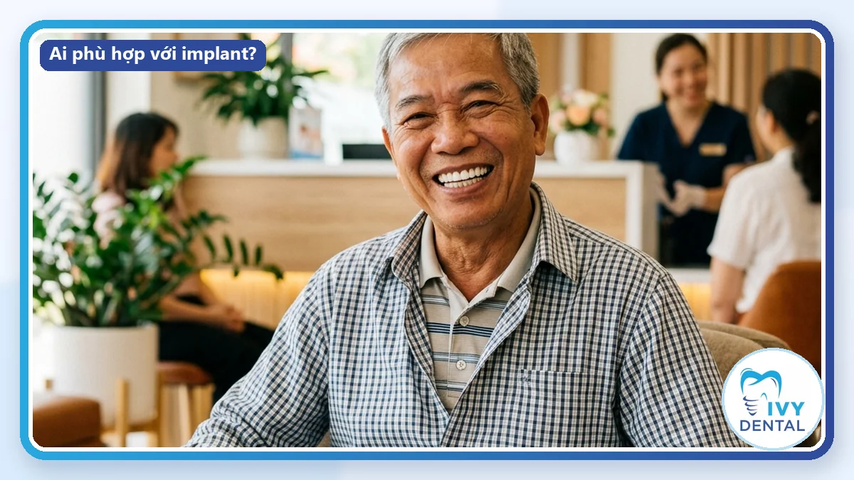 Người lớn tuổi mất răng tìm hiểu trồng răng implant tại phòng khám